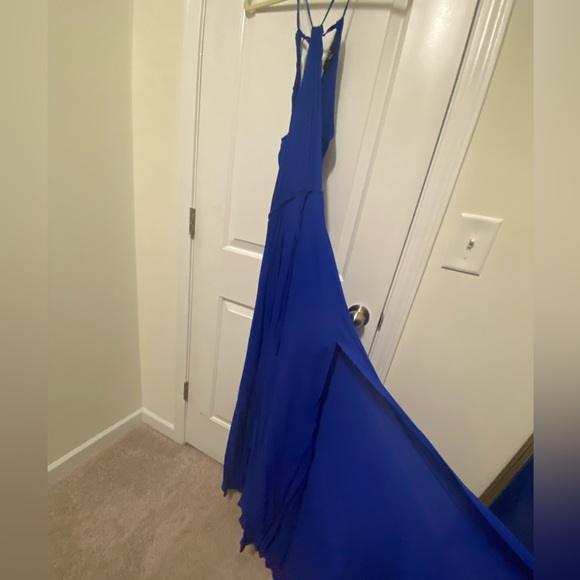Blue halter tiered Vici Small dress - Picture 1 of 3